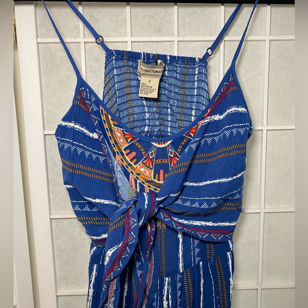Blue pattern jumpsuit - Picture 4 of 6